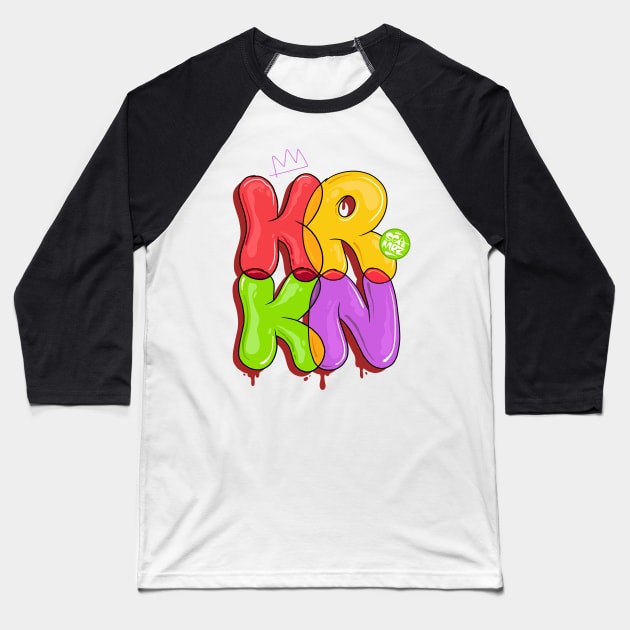 THE KRAKEN POPPY MULTI-COLOR BALLOONS (krkn) Baseball T-Shirt by NEXT OF KING